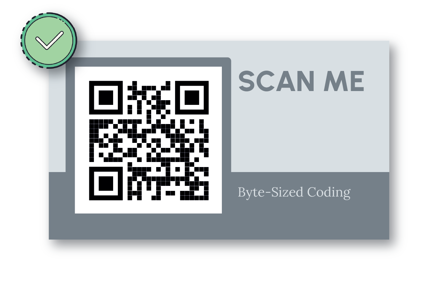 Größe des QR-Codes auf dieser Visitenkarte ist ausreichend.
