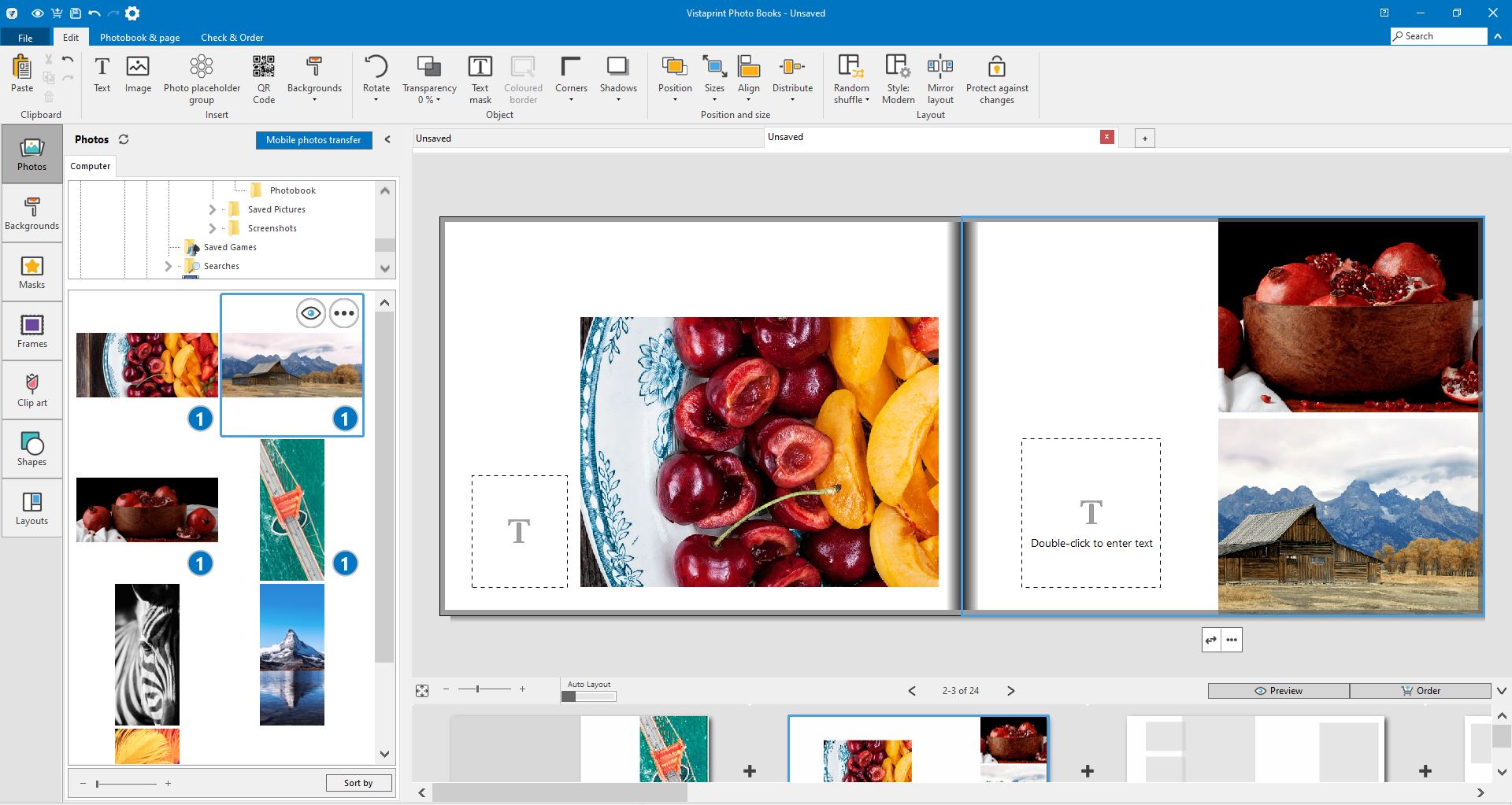 Photos appearing in the desktop editor photo gallery