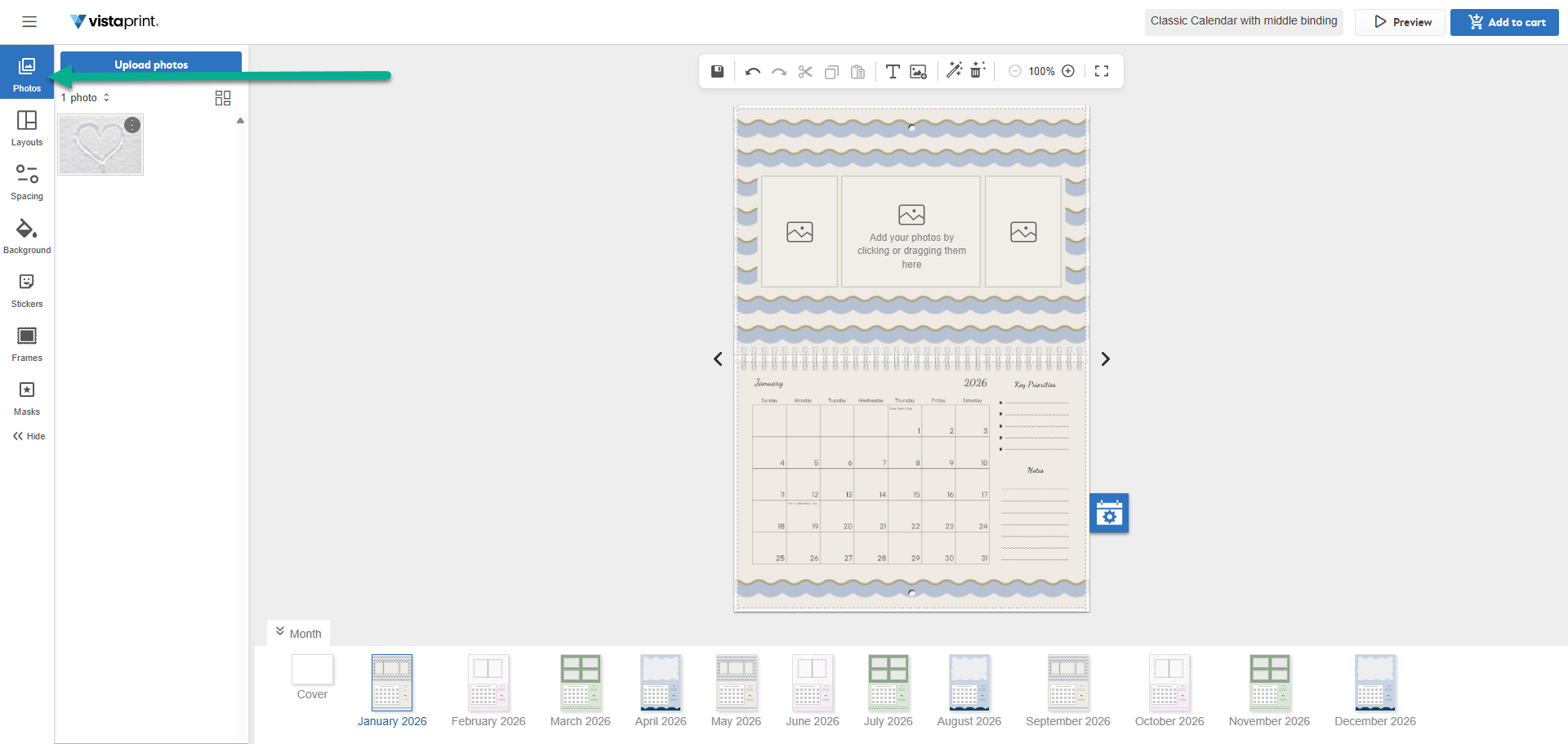 The Photos tab is highlighted in the left sidebar