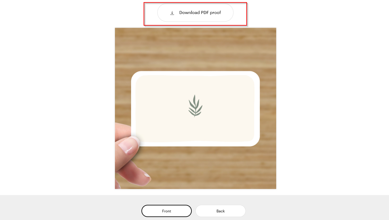 Preview screen with the Download PDF proof option displayed.
