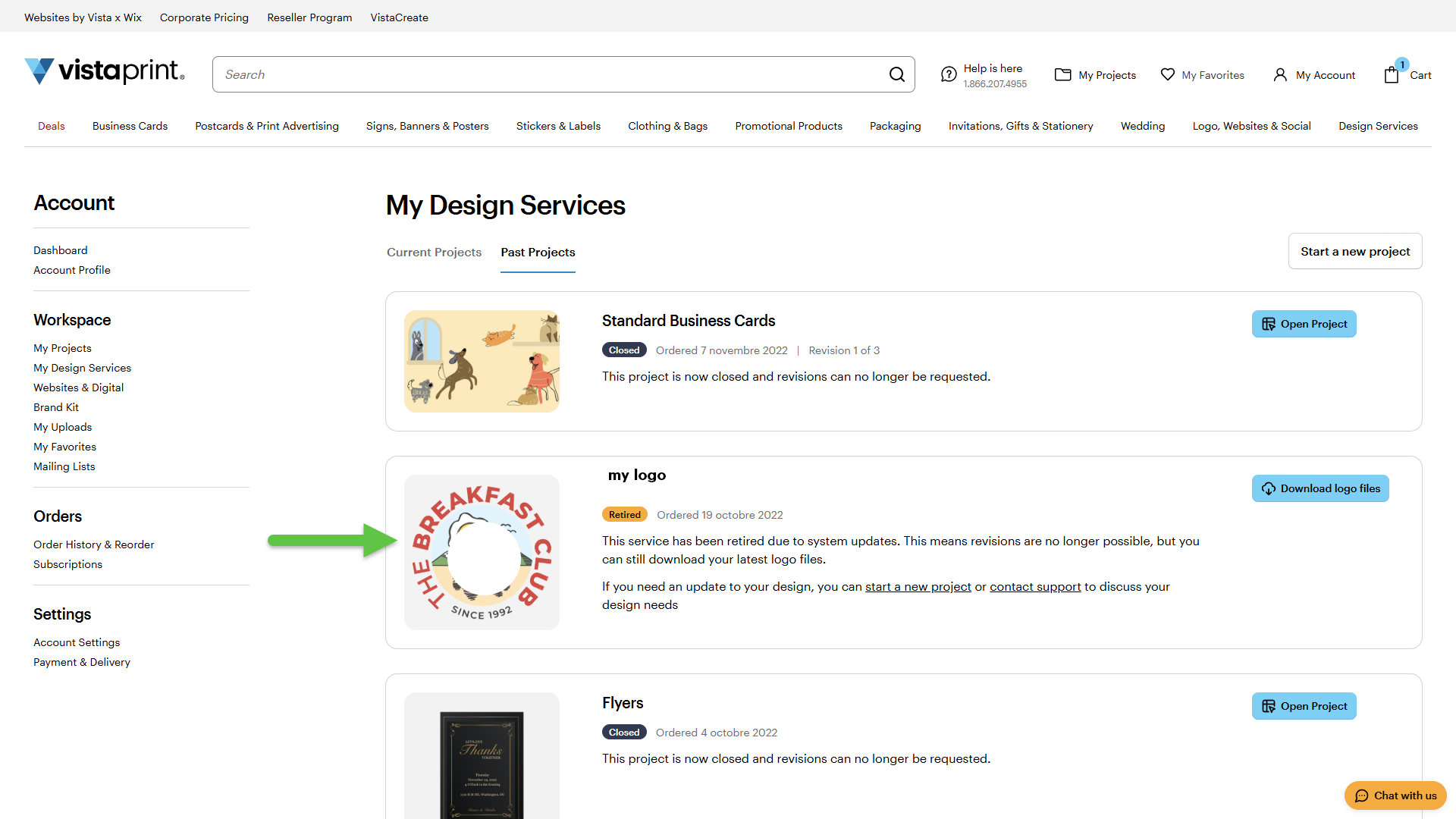 Pagina mijn grafisch ontwerpservice waarop een logo-ontwerpdienst wordt getoond.