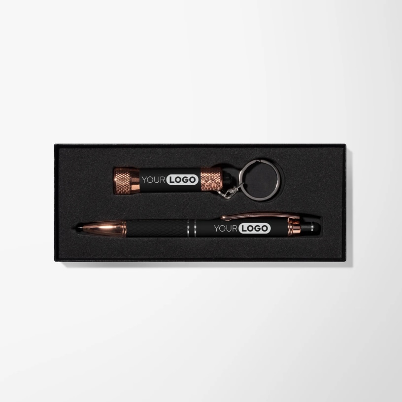 Rose Gold Diamond Gift Set in Thank You Box | Pens.com