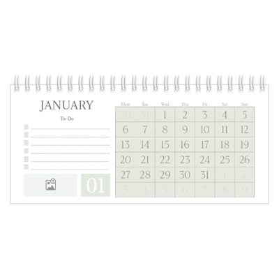 Example of page 1, Custom Desk Calendars, option 4