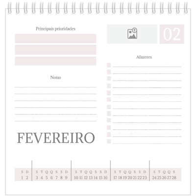 Exemplo de página 2, Calendários de mesa personalizados, opção 6