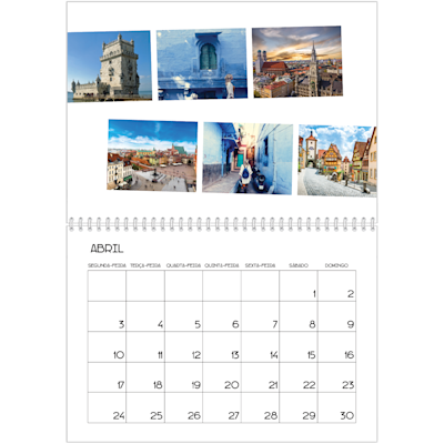 Exemplo de página 4, Calendários de parede, opção 5
