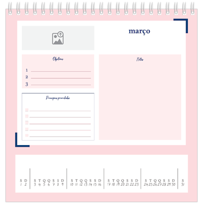 Exemplo de página 3, Calendários de mesa personalizados, opção 11