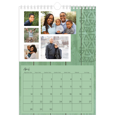 Exemplo de página 4, Calendários de parede, opção 9