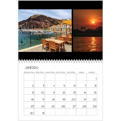 Exemplo de página 1, Calendários de parede, opção 5