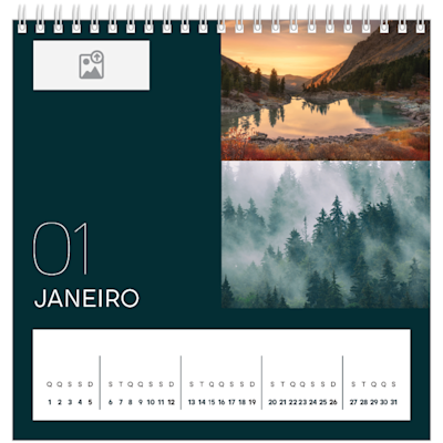 Exemplo de página 1, Calendários de mesa personalizados, opção 9