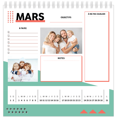 Exemple de page 3, Calendriers de bureau personnalisés, option 17