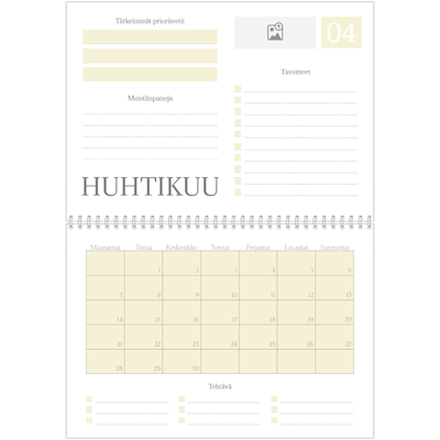 Esimerkki sivusta 4, Kiiltävät valokuvakalenterit, vaihtoehto 7