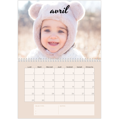 Exemple de page 4, Calendrier mural, option 17
