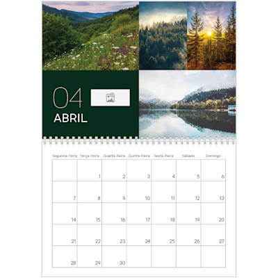 Exemplo de página 4, Calendários de parede, opção 10