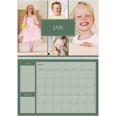 Beispiel für Seite 1, Wandkalender 2026, Option 2