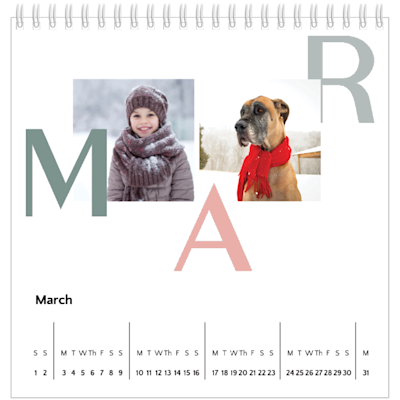 Example of page 3, Desk Calendars, option 16
