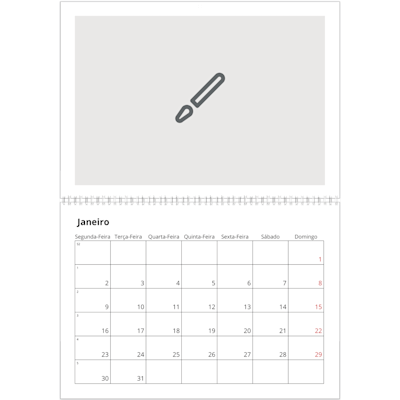 Exemplo de página 1, Calendários de parede, opção 1