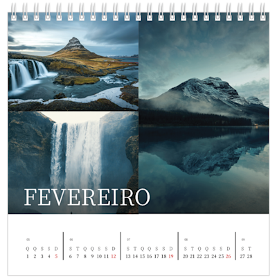 Exemplo de página 2, Calendários de mesa personalizados, opção 16