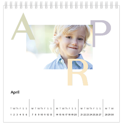 Example of page 4, Desk Calendars, option 16