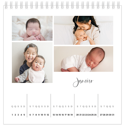 Exemplo de página 1, Calendários de mesa personalizados, opção 2