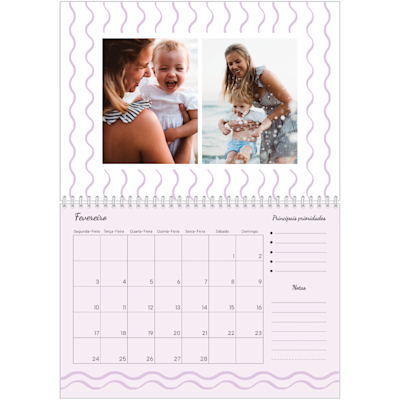 Exemplo de página 2, Calendários de parede, opção 6