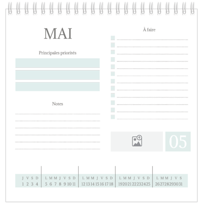 Exemple de page 5, Calendriers de bureau personnalisés, option 6