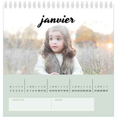 Exemple de page 1, Calendriers de bureau personnalisés, option 10