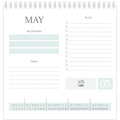Example of page 5, Desk Calendars, option 11