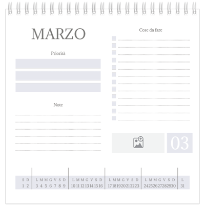 Esempio di pagina 3, Calendari da tavolo personalizzati, opzione 4