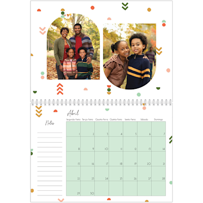Exemplo de página 4, Calendários de parede, opção 16