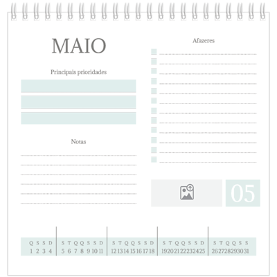 Exemplo de página 5, Calendários de mesa personalizados, opção 6