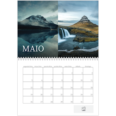 Exemplo de página 5, Calendários de parede, opção 3