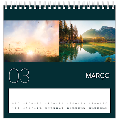 Exemplo de página 3, Calendários de mesa personalizados, opção 24
