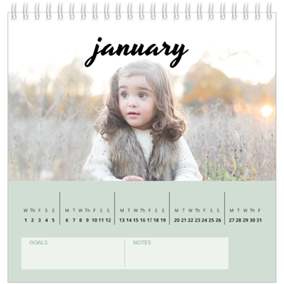 Example of page 1, Desk Calendars, option 10