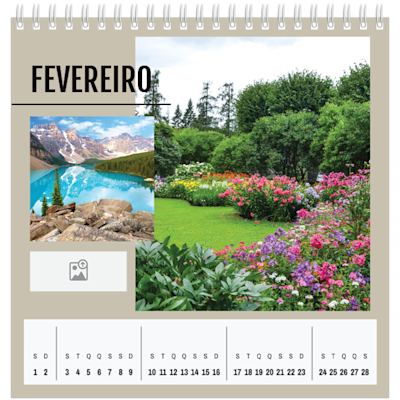 Exemplo de página 2, Calendários de mesa personalizados, opção 13