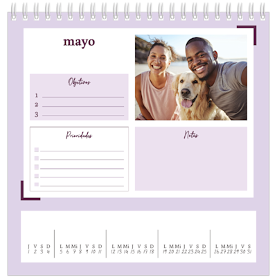 Ejemplo de página 5, Calendarios de mesa personalizados, opción 13