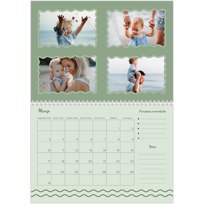 Exemplo de página 3, Calendários de parede, opção 6