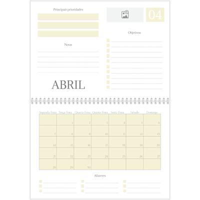 Exemplo de página 4, Calendários de parede, opção 7