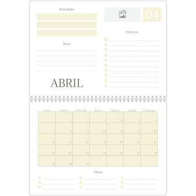 Ejemplo de página 4, Calendarios de pared, opción 7