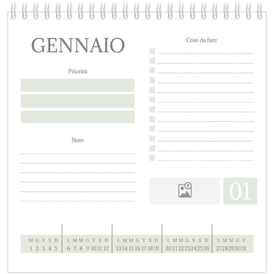 Esempio di pagina 1, Calendari da tavolo personalizzati, opzione 4