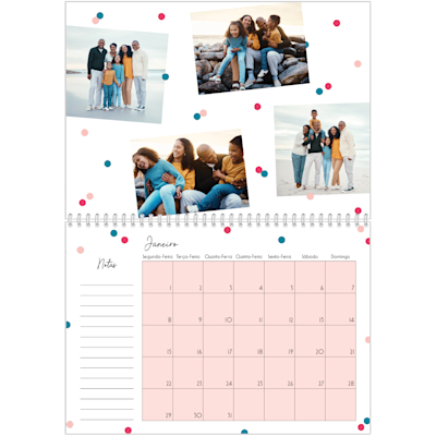 Exemplo de página 1, Calendários de parede, opção 16