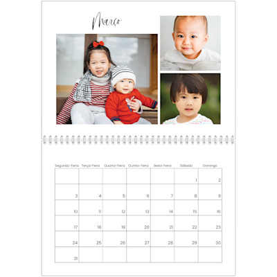Exemplo de página 3, Calendários de parede, opção 2