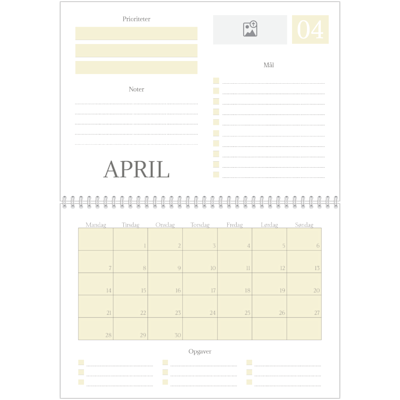 Eksempel på side 4, Vægkalendere, variant 7