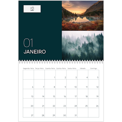 Exemplo de página 1, Calendários de parede, opção 10