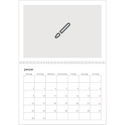 Beispiel für Seite 1, Wandkalender 2026, Option 1