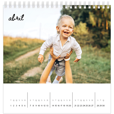 Exemplo de página 4, Calendários de mesa personalizados, opção 8