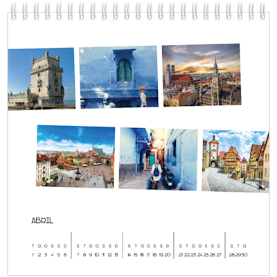 Exemplo de página 4, Calendários de mesa personalizados, opção 5