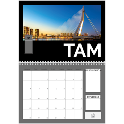 Esimerkki sivusta 1, Kiiltävät valokuvakalenterit, vaihtoehto 8