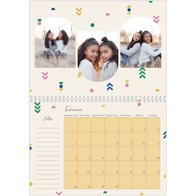 Exemplo de página 2, Calendários de parede, opção 16