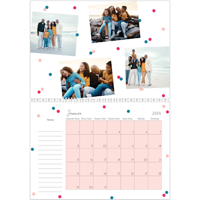 Exemplo de página 1, Calendários de parede, opção 8
