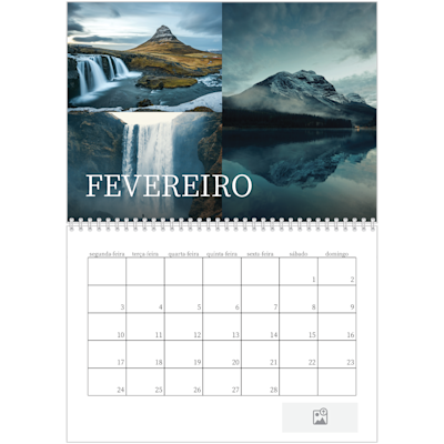 Exemplo de página 2, Calendários de parede, opção 3